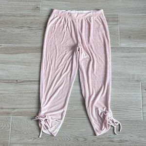 Love by GAP Crushed Velvet Pink Cropped Pajama Pants Medium